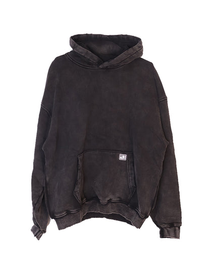 DIMEN Street Retro Washed Crewneck Sweatshirt Distressed Hems