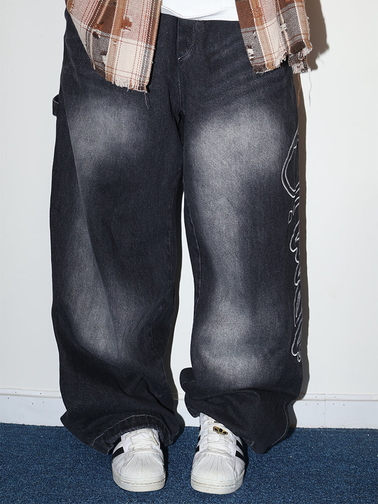 DIMEN Embroidered Denim Jeans
