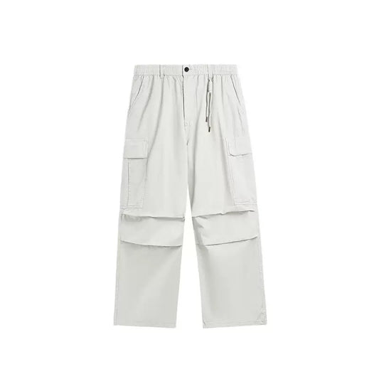 DIMEN Washed Cargo Pants – Pleated Wide Leg