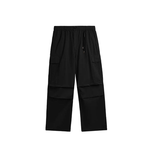 DIMEN Washed Ruched Wide-Leg Cargo Pants – Main Product Image